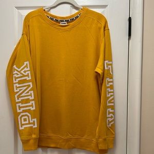 PINK Victoria’s Secret Gold Sweatshirt; Medium